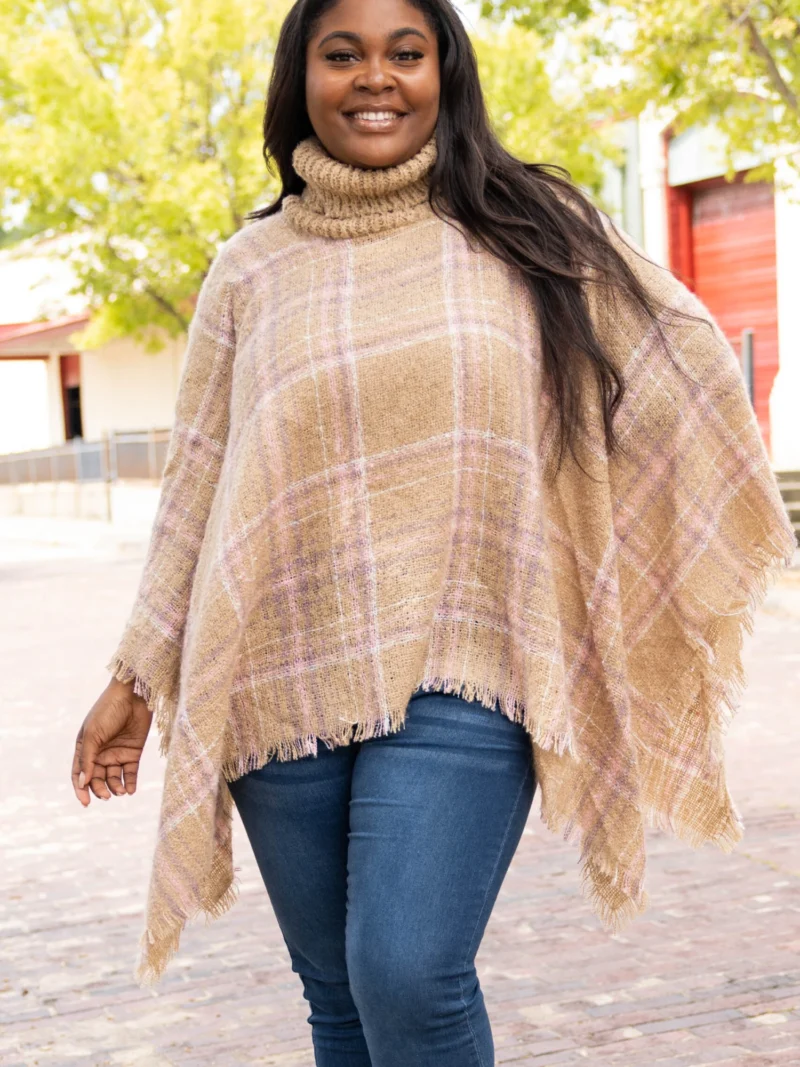 Going For Gorgeous Poncho, Tan