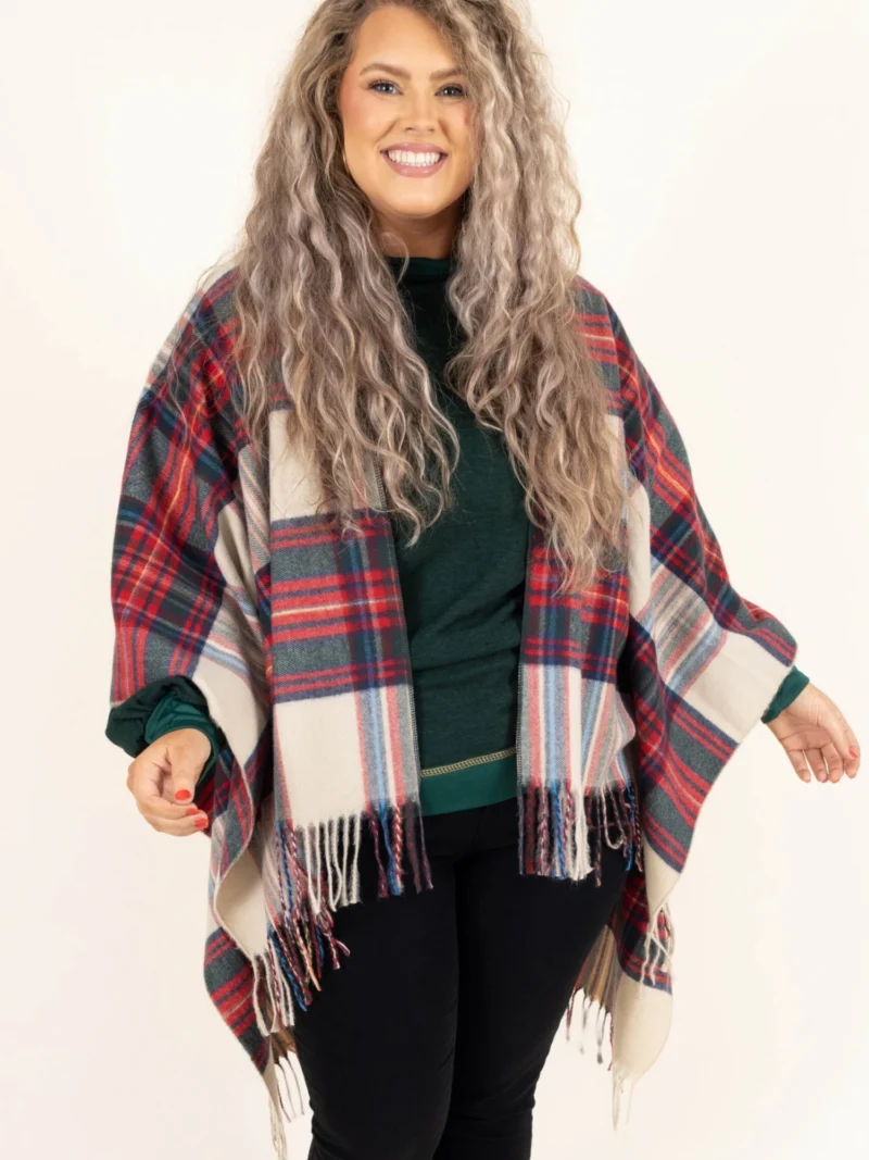 Rocky Road Poncho, Red-Green